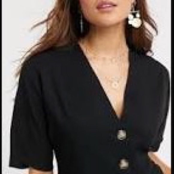 Pacsun button up cropped top with collar - Picture 3 of 3